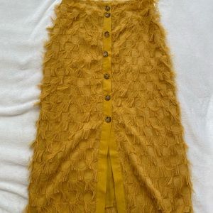 Feathered Mustard Yellow skirt